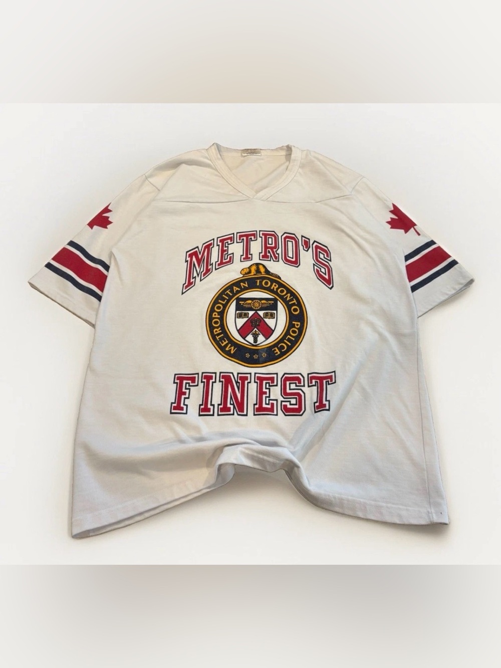 Vintage 90s Metropolitan Toronto Police Jersey T-Shirt Rare Made In Canada XL